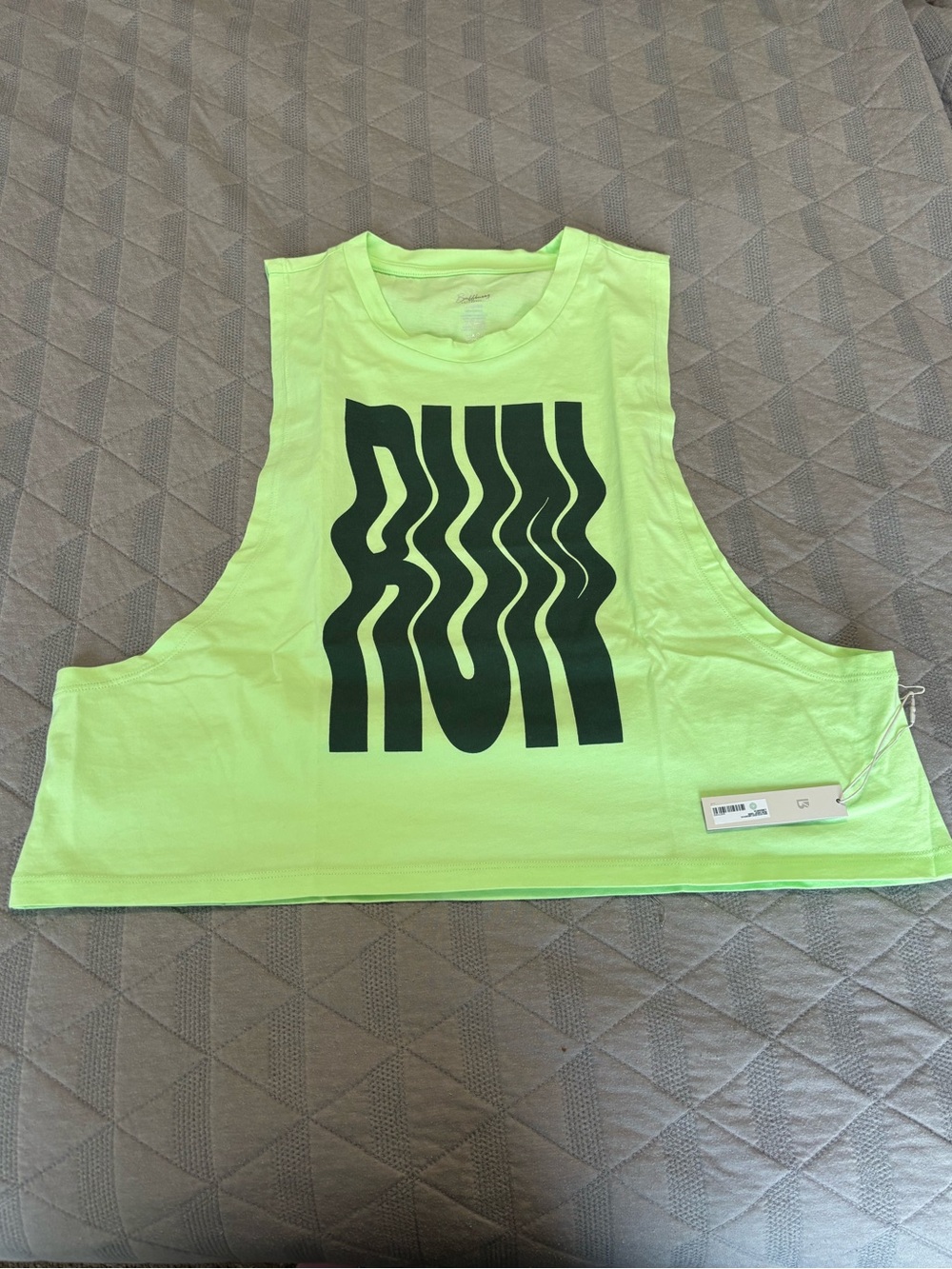 Buffbunny Run Crop Lime Graphic Tank Top